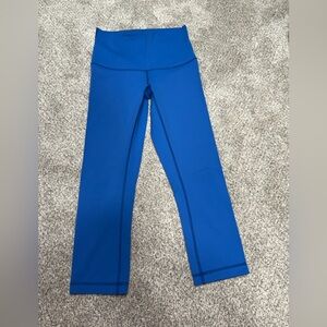 Lululemon Blue High rise wunder under crop